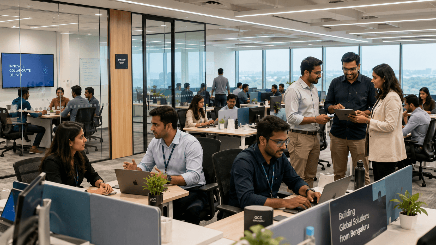 Engineering team in a modern office